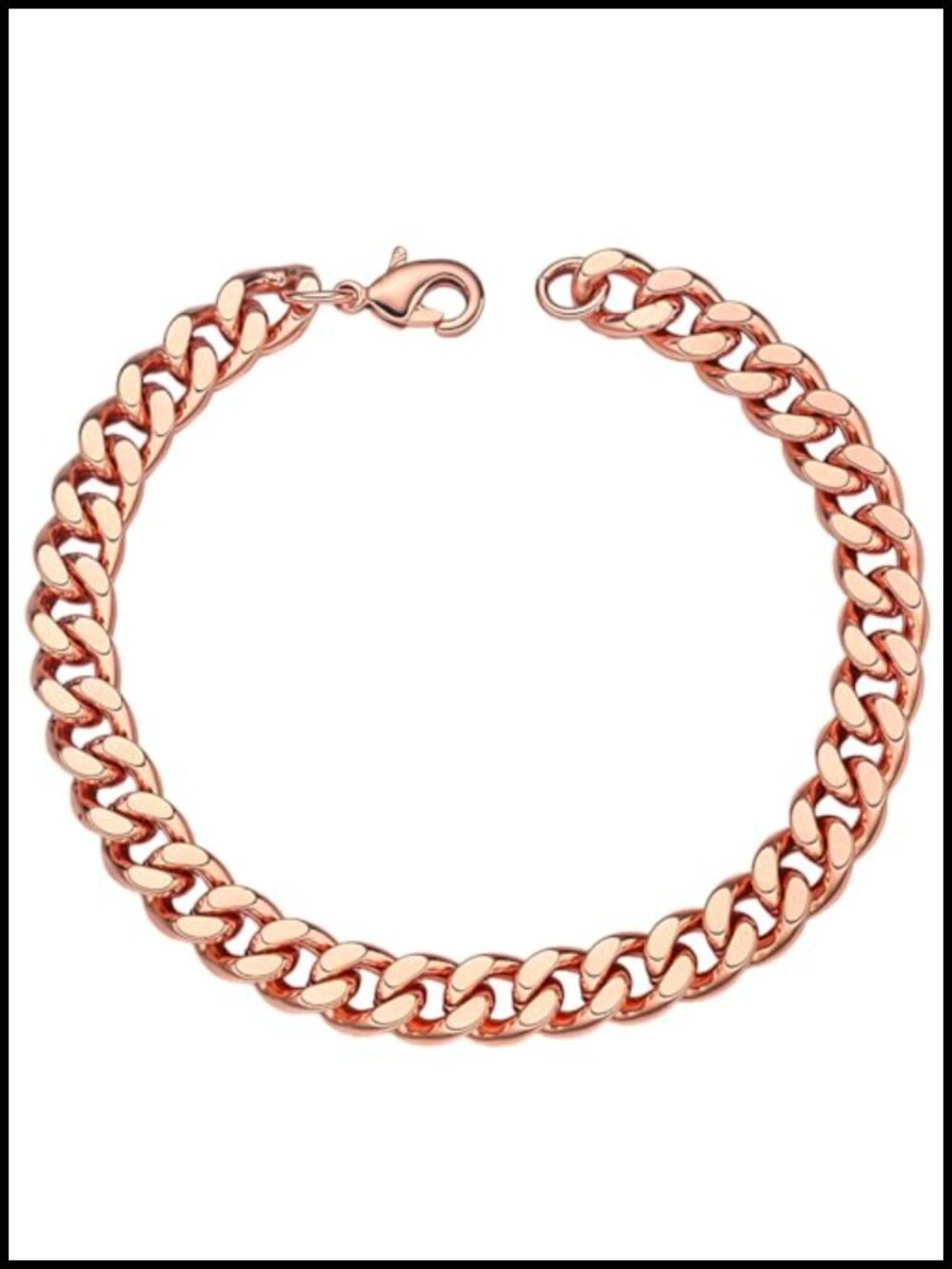 99.9% Pure Copper Cuban Link Chain Bracelet Men Women 5mm-12mm